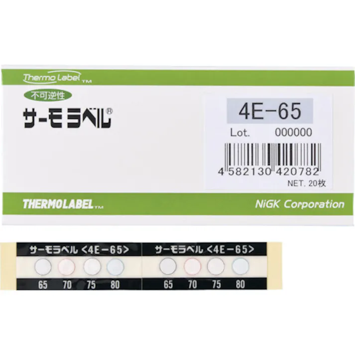 【CAINZ-DASH】日油技研工業 サーモラベル4点表示屋外対応型 不可逆性 95度 4E-95【別送品】