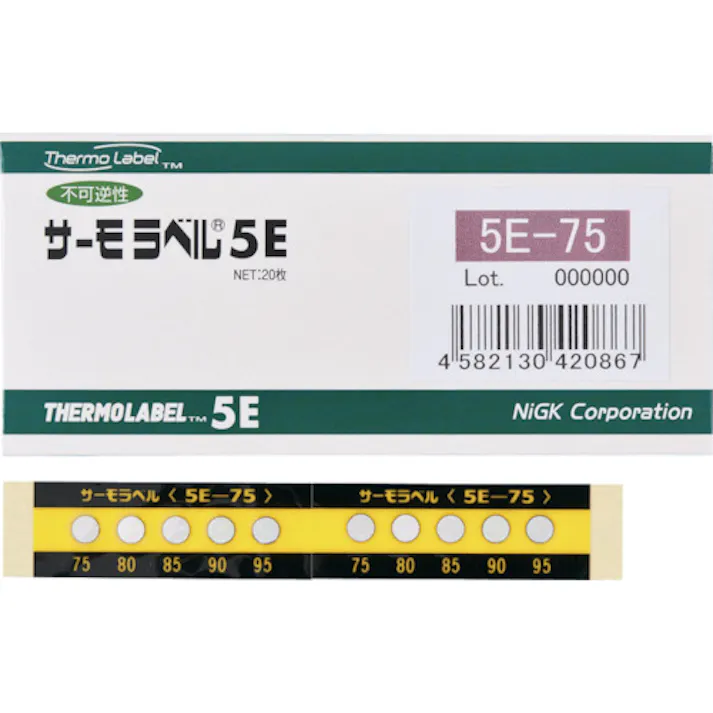 【CAINZ-DASH】日油技研工業 サーモラベル5点表示屋外対応型 不可逆性 100度 5E-100【別送品】