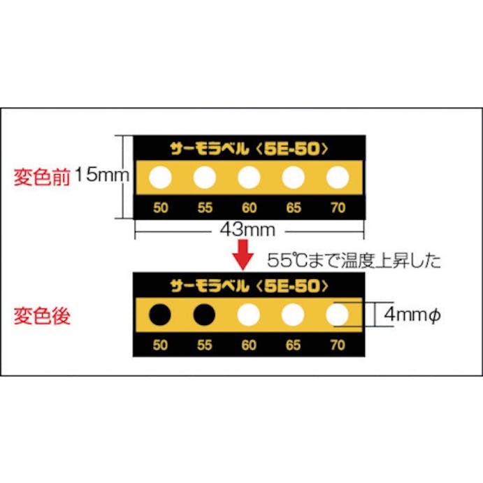 【CAINZ-DASH】日油技研工業 サーモラベル５点表示屋外対応型　不可逆性　１２５度 5E-125【別送品】