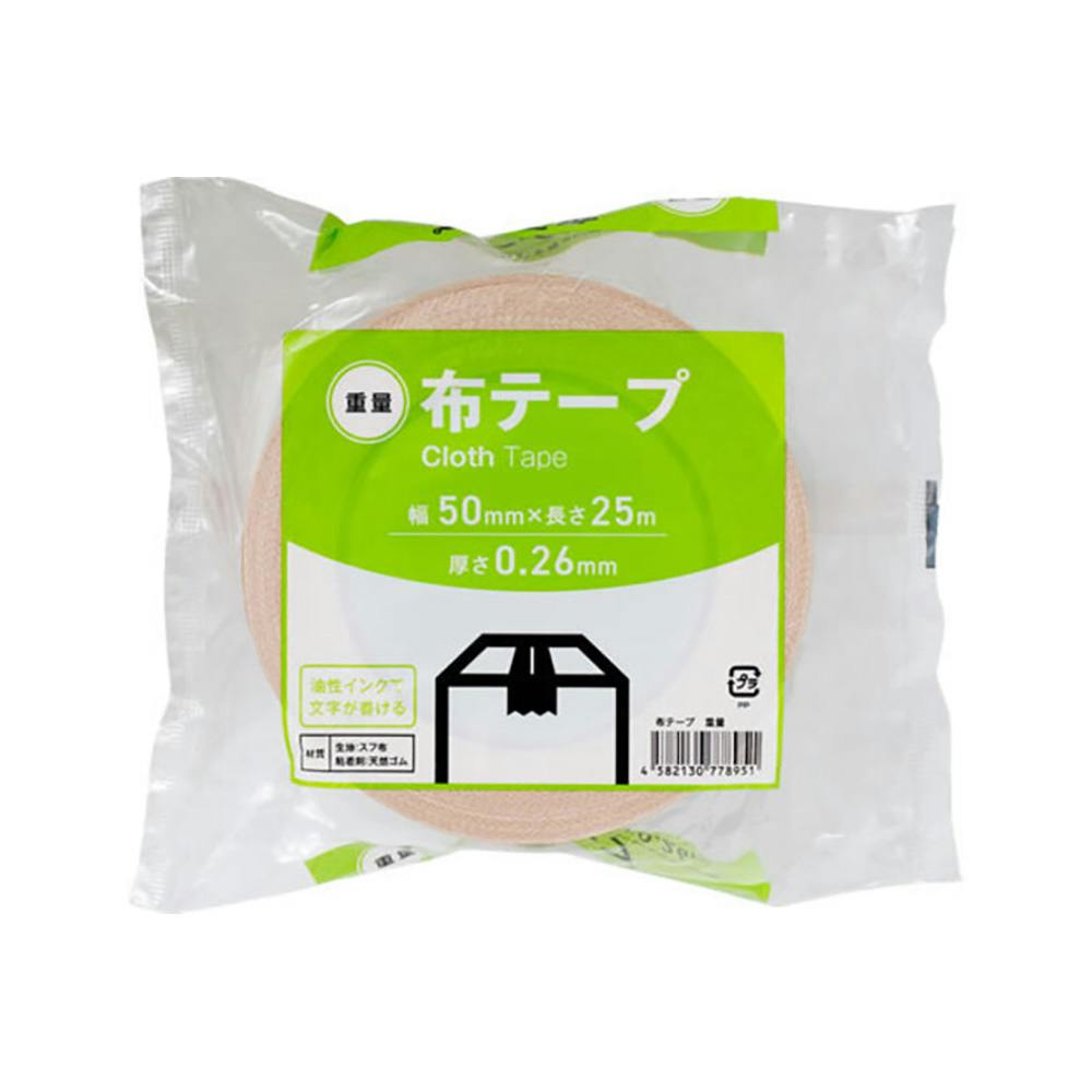フォーレスト 布テープ 重量 0.26mm厚 50mm×25m 茶 1巻 FC488NT
