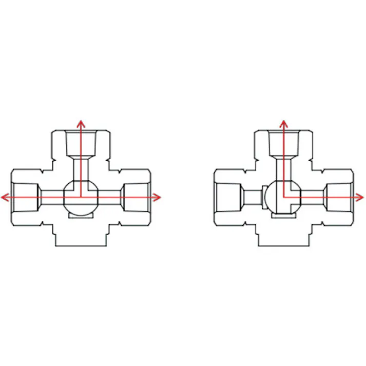 【CAINZ-DASH】アソー 外×内ネジ型(Tポート)(RoHS指令相当品) PT3/8×PT3/8 BX-4333R-O1【別送品】