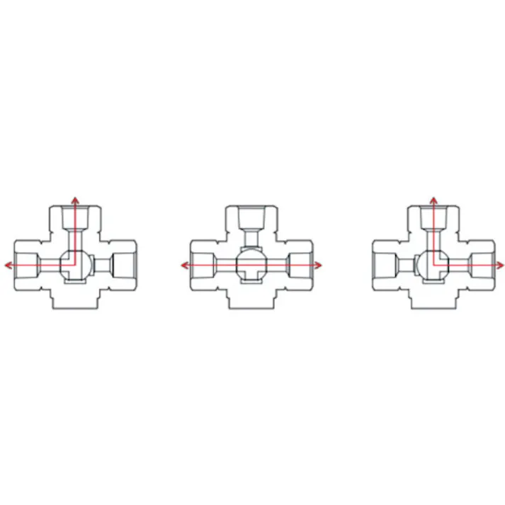 【CAINZ-DASH】アソー 内×内ネジ型(Tポート)(RoHS指令相当品) 三方 PT1/2 BX-2444R-WS【別送品】