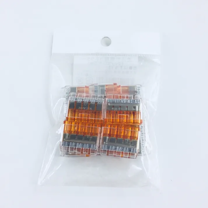 ニチフ クイックロック 差込型電線コネクタ 5極用 橙透明 QLX-5 10個入