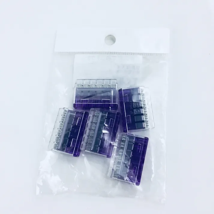 ニチフ クイックロック 差込型電線コネクタ 6極用 紫透明 QLX-6 5個入