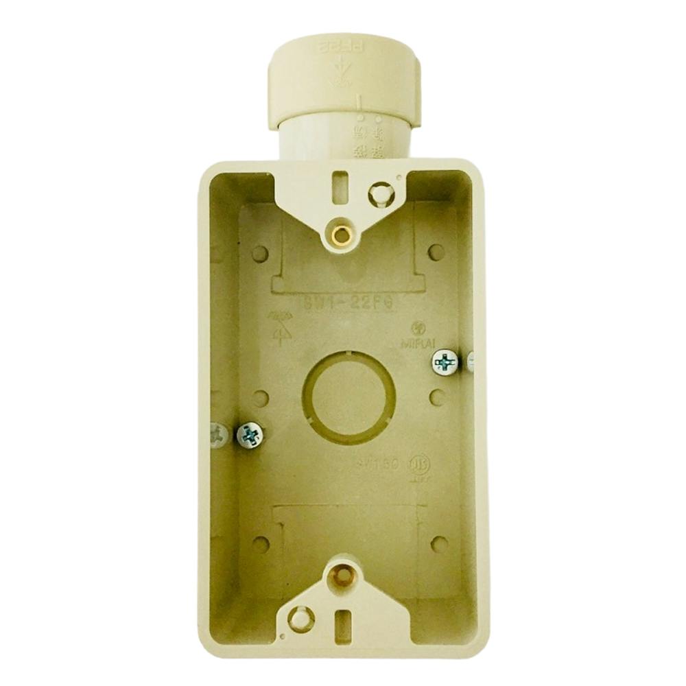 未来工業 露出スイッチボックス コネクタ付 ベージュ SW1-22FG