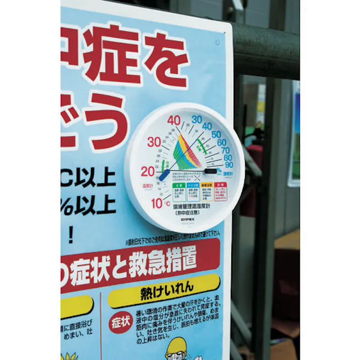 【CAINZ-DASH】ユニット 熱中症対策標識 温湿度計付 HO-18【別送品】