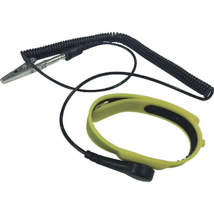 【CAINZ-DASH】ブラストン 静電気対策用品 シリコンリストストラップ 黄 コード全長68cm BSC-CH1502A25-Y【別送品】