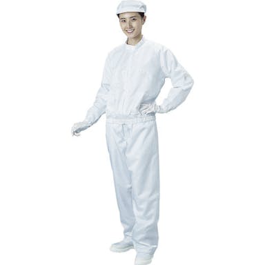 【CAINZ-DASH】ブラストン クリーンルーム用ウエア　防塵ジャケット（立衿）　白　Ｍサイズ BSC-42001-W-M【別送品】