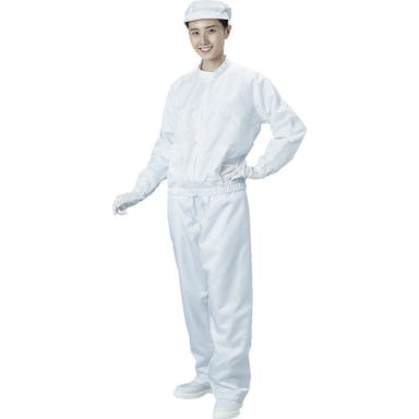 【CAINZ-DASH】ブラストン クリーンルーム用ウエア　防塵ジャケット（立衿）　白　Ｌサイズ BSC-42001-W-L【別送品】