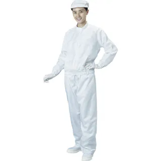 【CAINZ-DASH】ブラストン クリーンルーム用ウエア 防塵ジャケット(立衿) 白 4Lサイズ BSC-42001-W-4L【別送品】