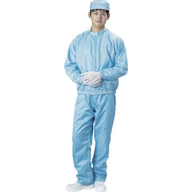 【CAINZ-DASH】ブラストン クリーンルーム用ウエア　防塵ジャケット（立衿）　青　Ｍサイズ BSC-42001-B-M【別送品】