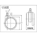 【CAINZ-DASH】東海キャスター ねじ込み双輪キャスター　５０径　自在　Ｍ１０ｘ１．５ F050N10【別送品】