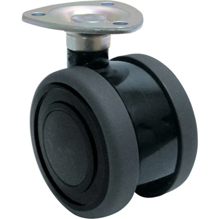 【CAINZ-DASH】東海キャスター プレート式双輪キャスター(エラストマー車) 60MM 黒色 TE60J【別送品】