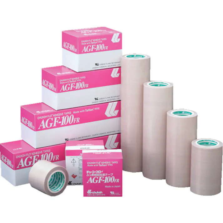 【CAINZ-DASH】中興化成工業 フッ素樹脂(テフロンPTFE製)ガラスクロス粘着テープ AGFー100FR 0.13t×13w×10m AGF100FR-13X13【別送品】