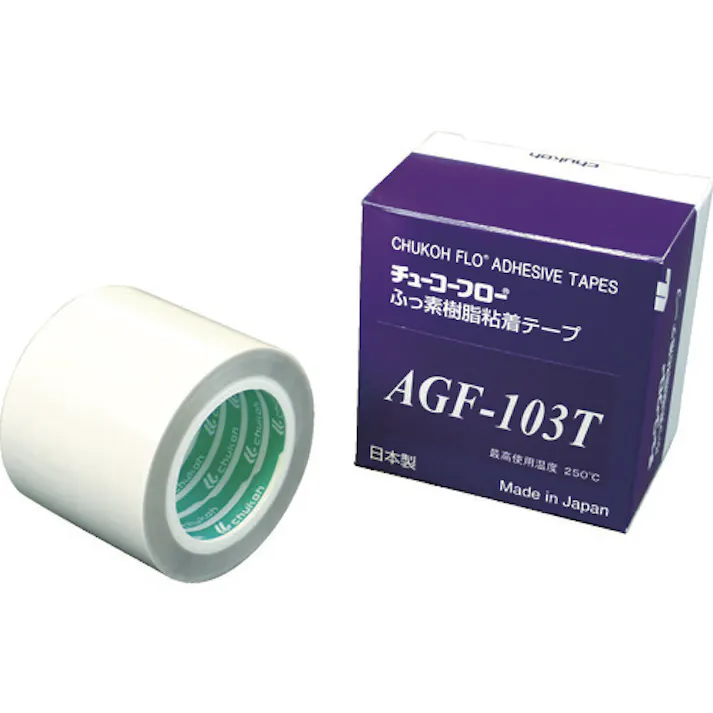 【CAINZ-DASH】中興化成工業 高離型フッ素樹脂ガラスクロス粘着テープ AGF-103T 0.13t×50w×10m AGF103T-13X50【別送品】