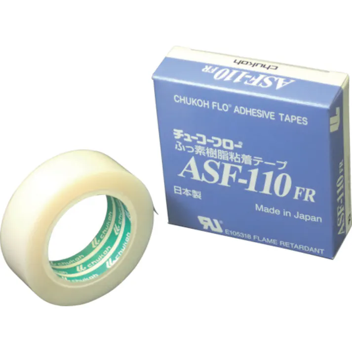【CAINZ-DASH】中興化成工業 フッ素樹脂フィルム粘着テープ ASFー110FR 0.13t×19w×10m ASF110FR-13X19【別送品】