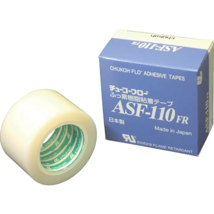 【CAINZ-DASH】中興化成工業 フッ素樹脂フィルム粘着テープ ASFー110FR 0.18t×38w×10m ASF110FR-18X38【別送品】