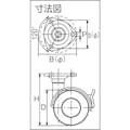 【CAINZ-DASH】東信製作所 プレート式双輪キャスター　４０径　自在ストッパー付 US40-P【別送品】