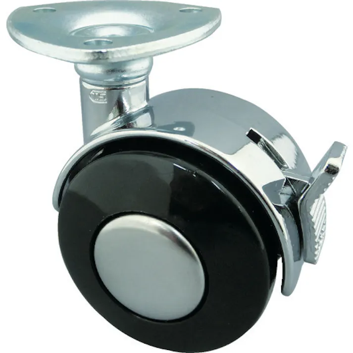 【CAINZ-DASH】東信製作所 プレート式双輪キャスター 50径 自在ストッパー付 US50-P【別送品】