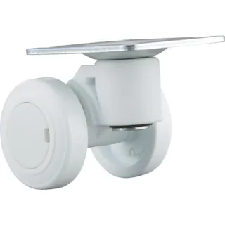 【CAINZ-DASH】東京パーツセンター キャスパッド プレート式双輪キャスターナイロン車 荷重58.8 白 CNPF50W【別送品】