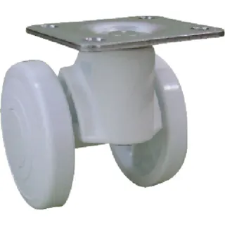 【CAINZ-DASH】東京パーツセンター キャスパッド プレート式双輪キャスターナイロン車 荷重117.6 白 CNPF75W【別送品】