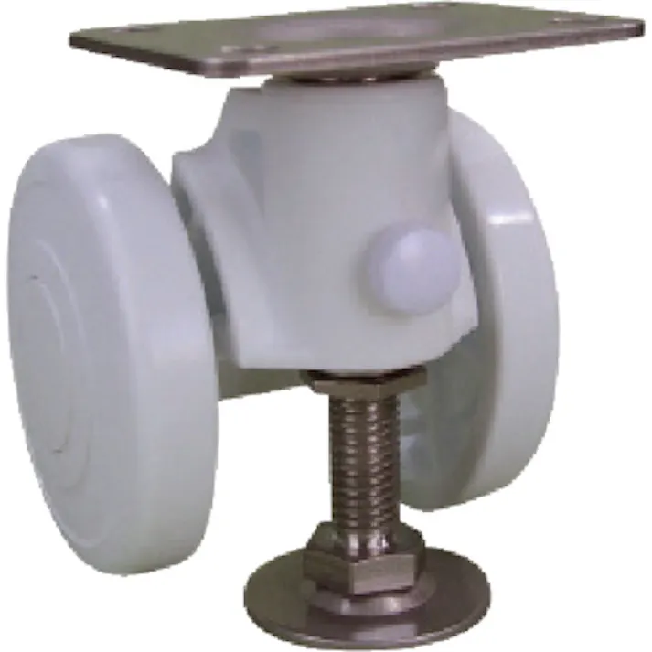 【CAINZ-DASH】東京パーツセンター キャスパッド プレート式双輪キャスターナイロン車 荷重117.6 白 CAPS75W【別送品】