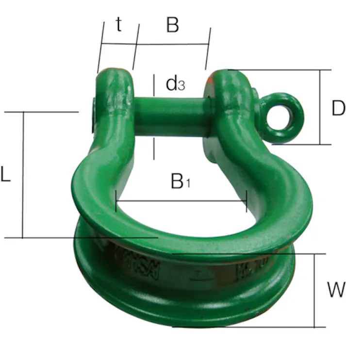 【CAINZ-DASH】関西工業 軽量型ワイドシャックル バウタイプ WRB 5t用 WRB-5【別送品】