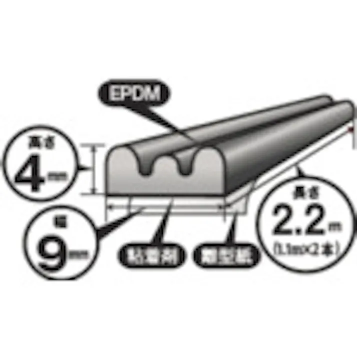 【CAINZ-DASH】槌屋 戸当りすき間テープ M型 ブラウン TSM-002【別送品】