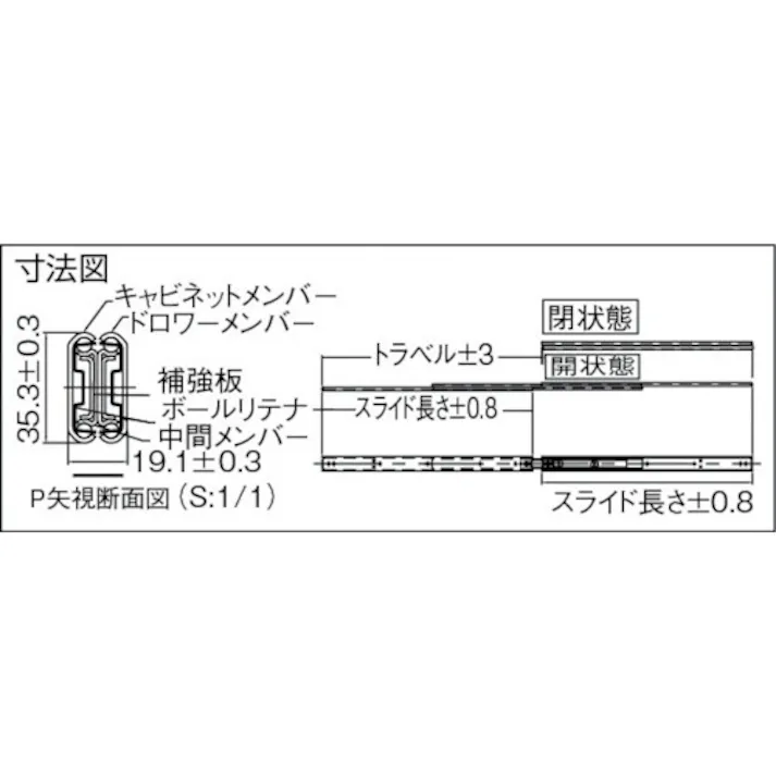 【CAINZ-DASH】日本アキュライド ダブルスライドレール558mm C301-22【別送品】