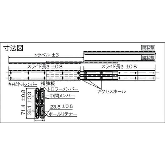 【CAINZ-DASH】日本アキュライド ダブルスライドレール４０６．４ｍｍ C501-16【別送品】