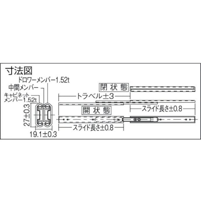【CAINZ-DASH】日本アキュライド ダブルスライドレール２００ｍｍ C2731-20【別送品】