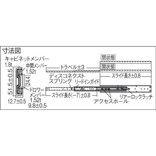 CAINZ-DASH】日本アキュライド ダブルスライドレール７１１ｍｍ C3307