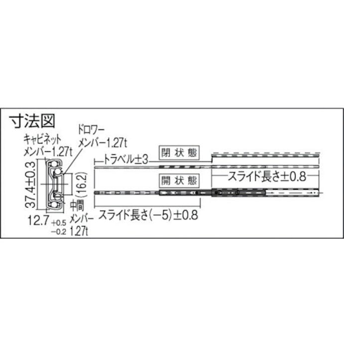 【CAINZ-DASH】日本アキュライド ダブルスライドレール２５０ｍｍ C3271-25【別送品】