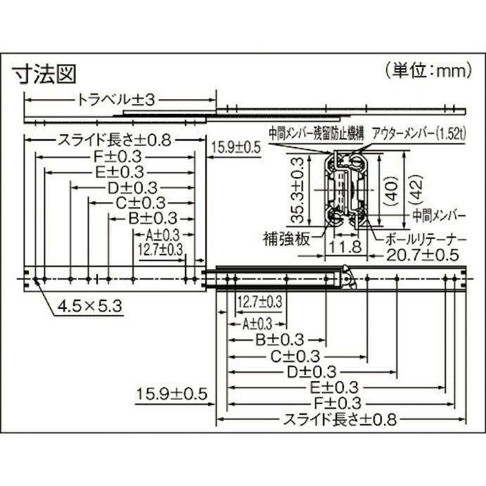 【CAINZ-DASH】日本アキュライド フロントリアトラベルスライドレール長さ３０４．８ｍｍ C301-12TW【別送品】