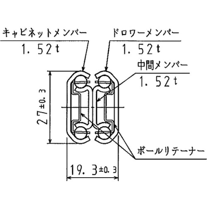 【CAINZ-DASH】日本アキュライド クローズドロックスライドレール長さ３５０ｍｍ C2739-35CL【別送品】