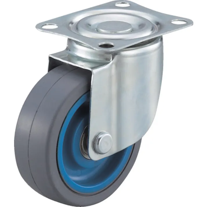 【CAINZ-DASH】ワコーパレット エアーキャスター(自在車) 100mm ゴム車 ALG-100-NRB【別送品】