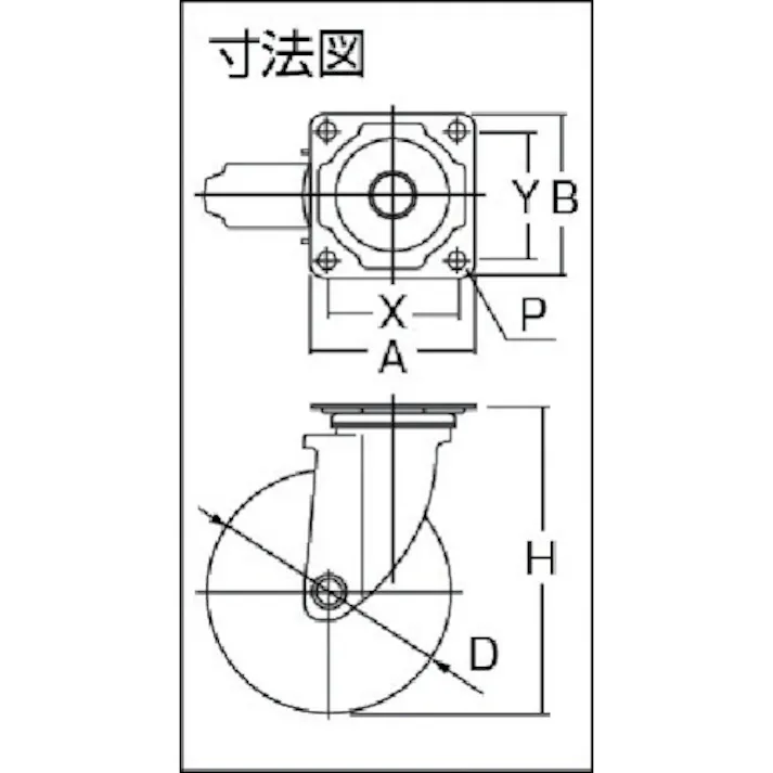 【CAINZ-DASH】ワコーパレット エアーキャスター(自在車) 150mm ゴム車 AHG-150-NRB【別送品】