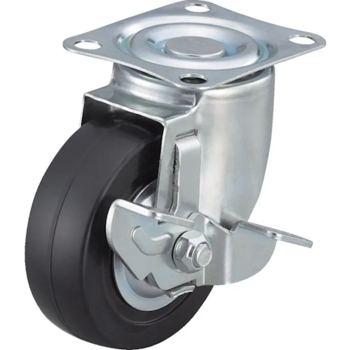 【CAINZ-DASH】ワコーパレット エアーキャスター(自在車ストッパー付) 100mm ゴム車 ALG-100-RHDS【別送品】