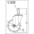 【CAINZ-DASH】ワコーパレット エアーキャスターねじ込みタイプ（自在車）　荷重５０　車輪径５０　幅２８ ALT-50-RH【別送品】