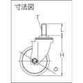 【CAINZ-DASH】ワコーパレット エアーキャスターねじ込みタイプ（自在車）　荷重６０　車輪径５０　幅２８ ALT-50-N【別送品】