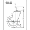 【CAINZ-DASH】ワコーパレット エアーキャスターねじ込みタイプ（自在車）　荷重１６０　車輪径１５０幅３８ AHT-150-GU【別送品】