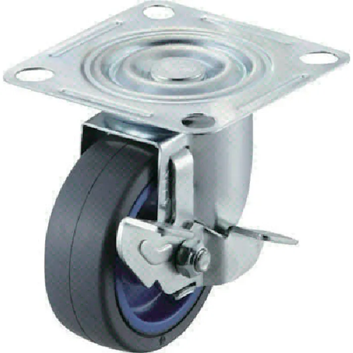 【CAINZ-DASH】ワコーパレット エアーキャスター(自在車ストッパー付) 100mm ゴム車 AMG-100-NRDS【別送品】