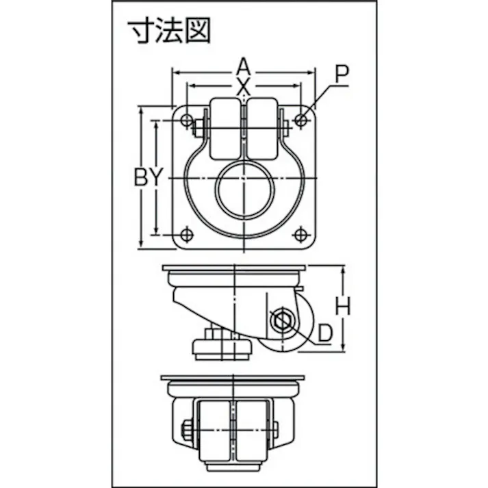 【CAINZ-DASH】ヨドノ 重量用低床式キャスター YRRTH-50【別送品】