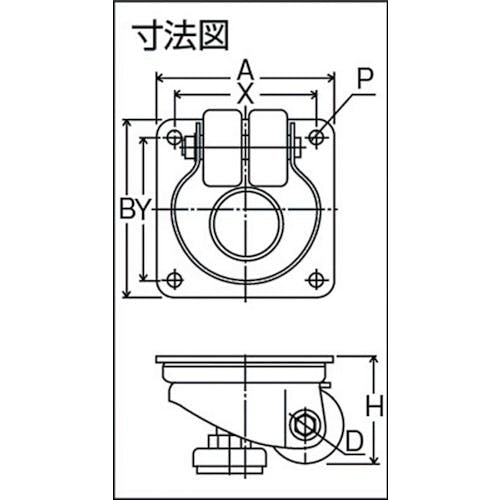 CAINZ-DASH】ヨドノ 重量用低床式キャスター YSUTH-50【別送品