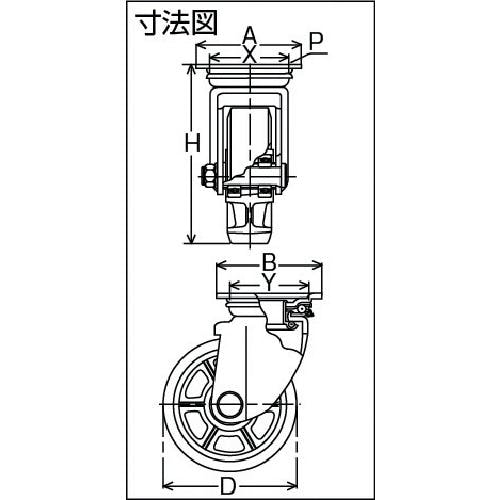 ヨドノ 重荷重用ＭＣナイロン車付自在車 [YRRJM130]-