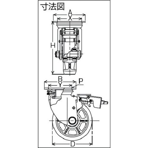 CAINZ-DASH】ヨドノ 重荷重用ＭＣナイロン車付自在車ブレーキ付