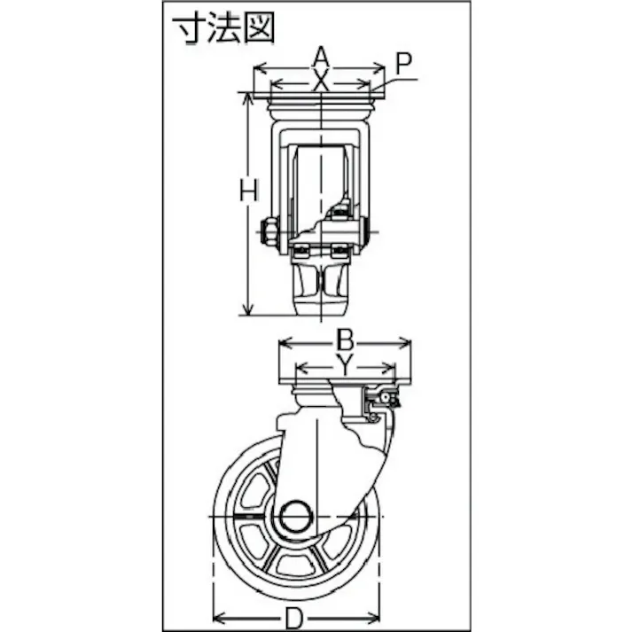 【CAINZ-DASH】ヨドノ 重荷重用ウレタン車付自在車 YRJM130【別送品】