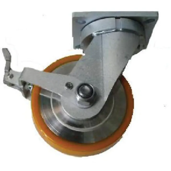 【CAINZ-DASH】ヨドノ 超重量用高硬度ウレタン自在車ストッパー付 1500kg用 HDUJ150ST【別送品】