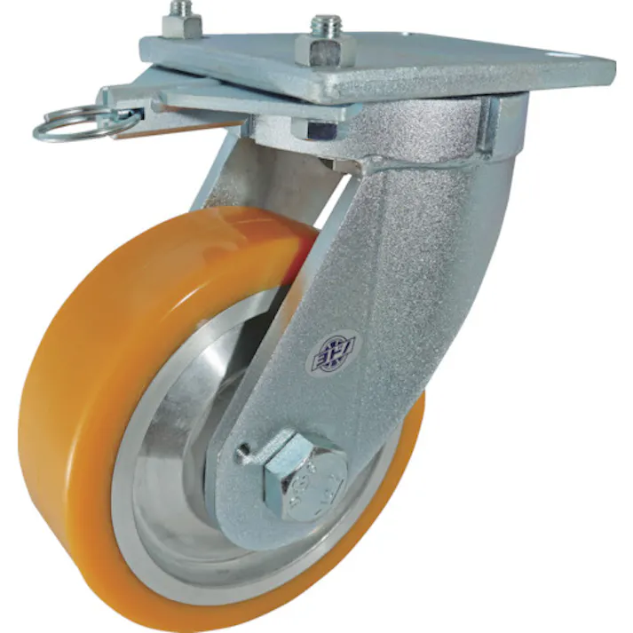 【CAINZ-DASH】ヨドノ 超重量用高硬度ウレタン自在車旋回ロック付 1500kg用 HDUJ150TL【別送品】