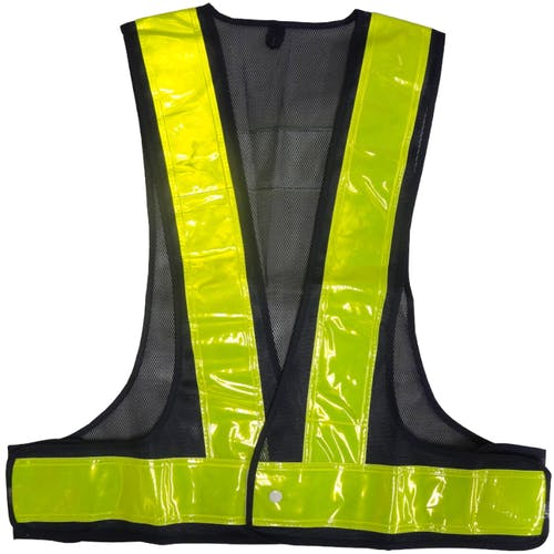 【美品】【路面店購入】本物VALLESEベスト(防水) 最安値 CAINZ-DASH】ミズケイ 安全ベスト／70mmタイプ（紺地・黄